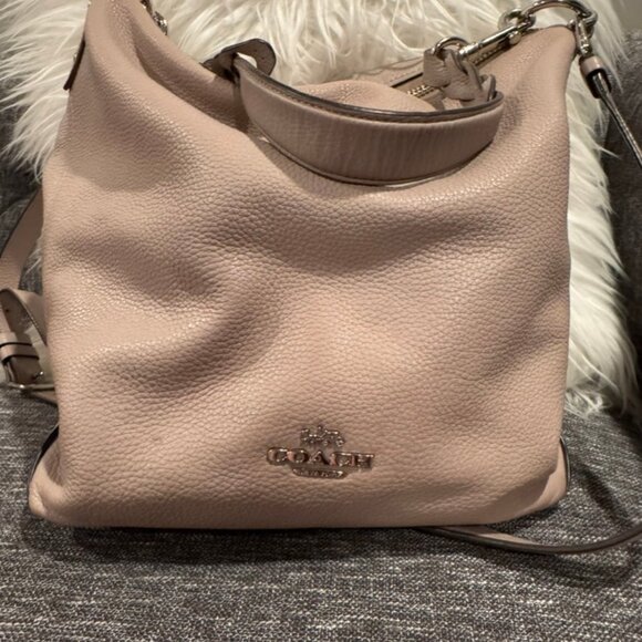 Coach Abby Duffle Chalky Grey Pebbled Leather Shoulder Bag with Strap F31507 - Picture 6 of 14